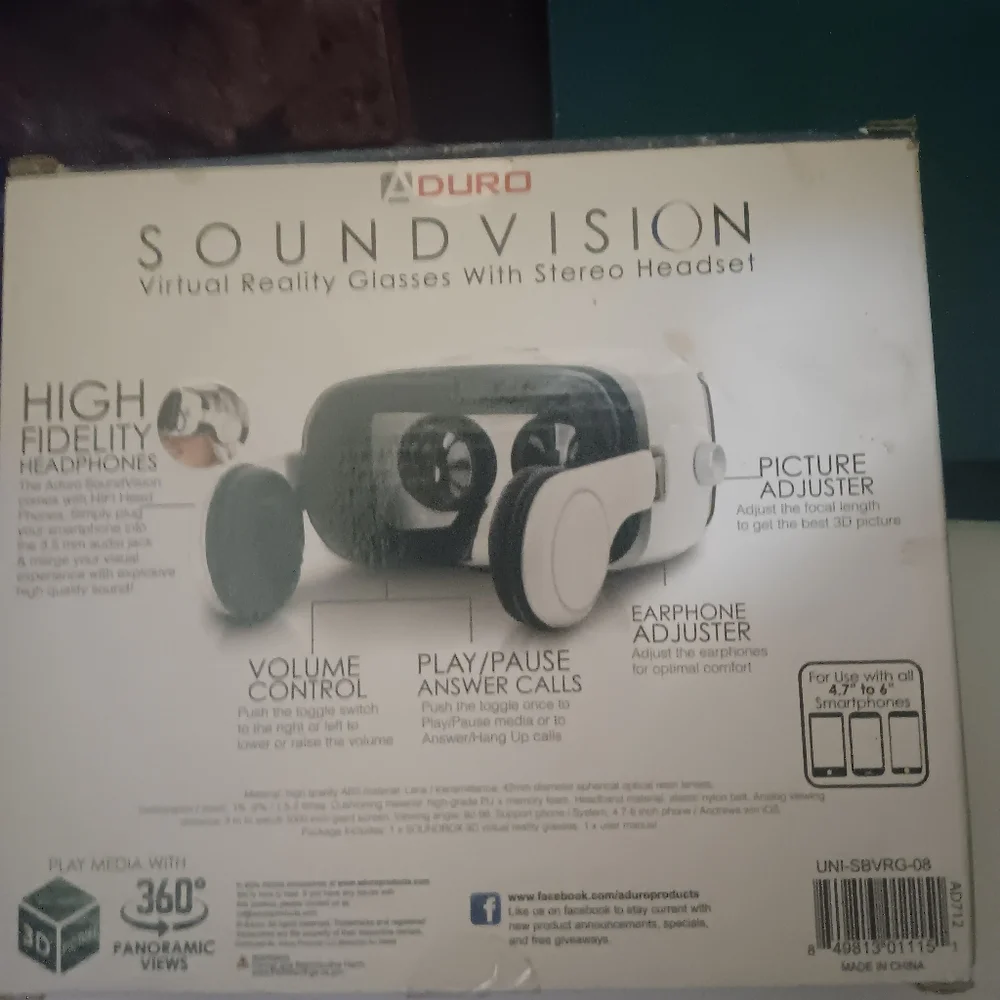 Sound Vision Virtual Reality Headset $20 Brand New